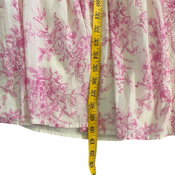 &merci Beautiful Pink and White Floral Strapless Dress Sz L - Picture 6 of 10